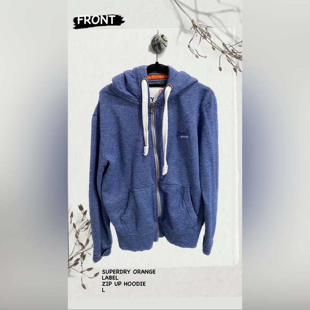 SUPERDRY ORANGE LABEL
ZIP UP HOODIE (BLUE)